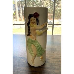 orchids of hawaii tiki mug japan Hula Girl Mid Century Bar Vase Cup Ceramic